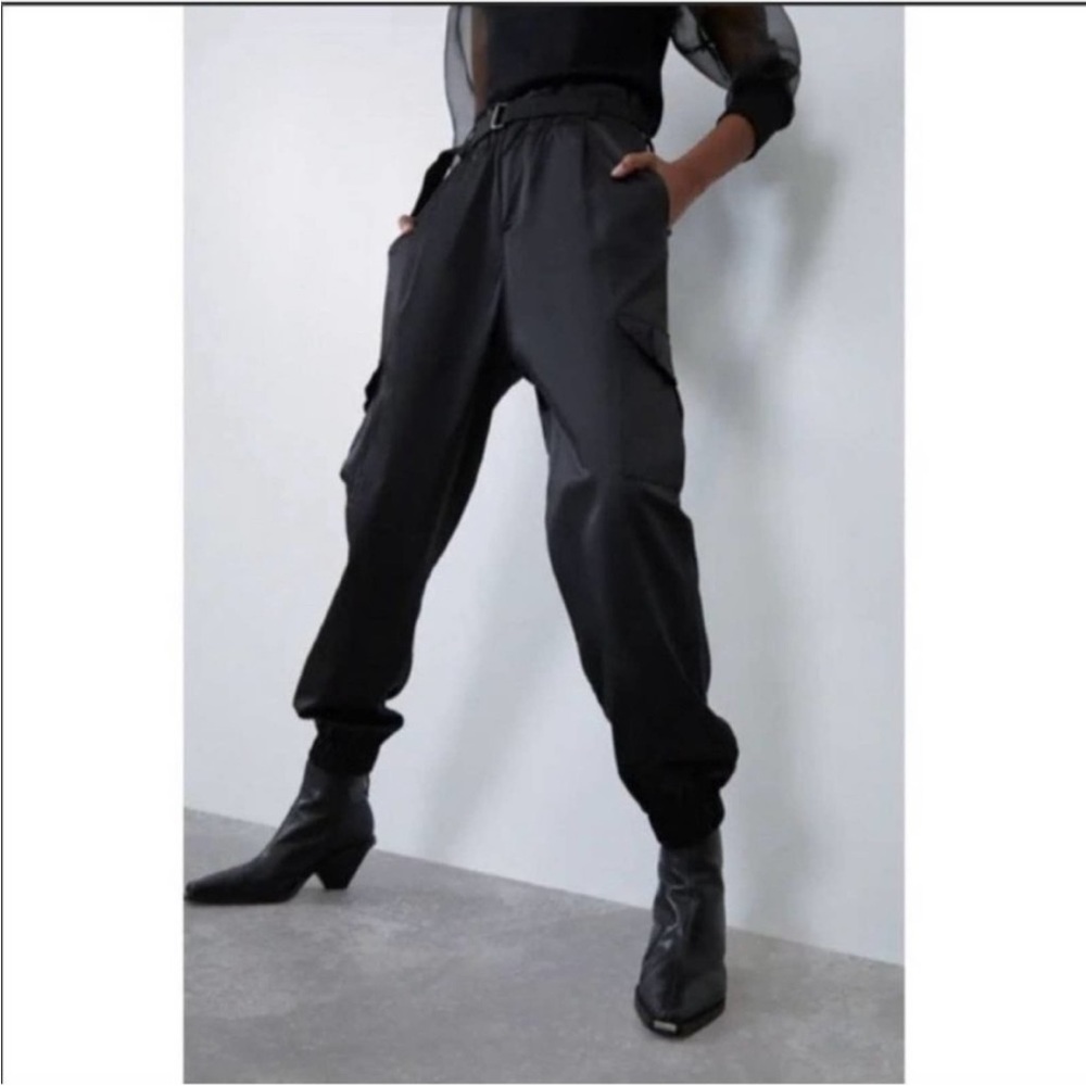 Zara satin cargo pants